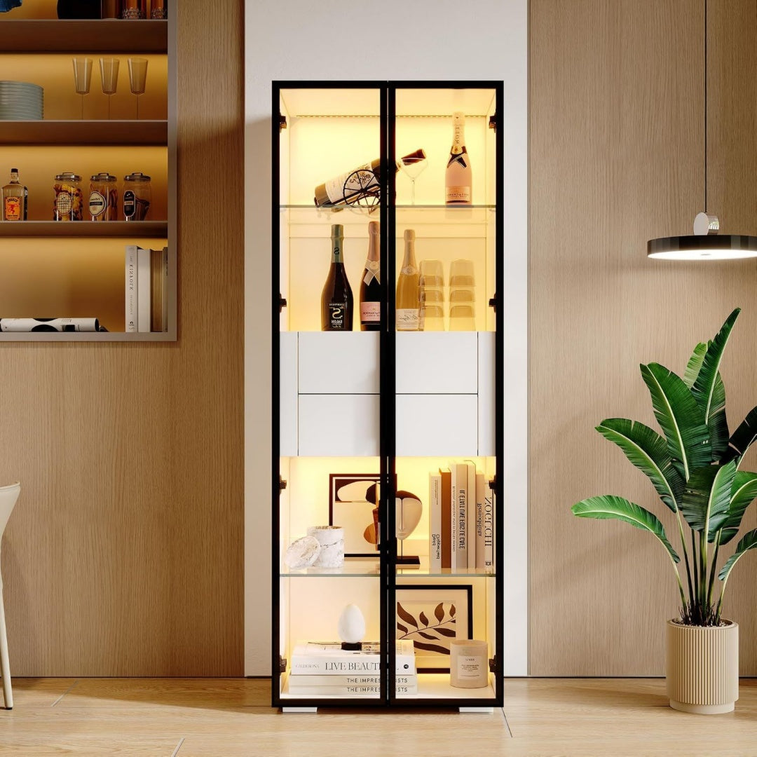 Meuble vitrine marron, contemporain, ideal pour interieur