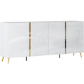 Buffet moderne gris clair compartiments ouverts