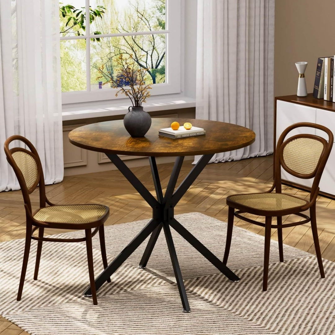 En acier table marron 90 x 90 x 78 cm