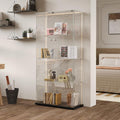 Vitrine dexposition gris clair en bois, rangement + 2 portes