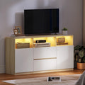 Meuble tele gris bois ingenierie 147 cm, rangement finition rustique