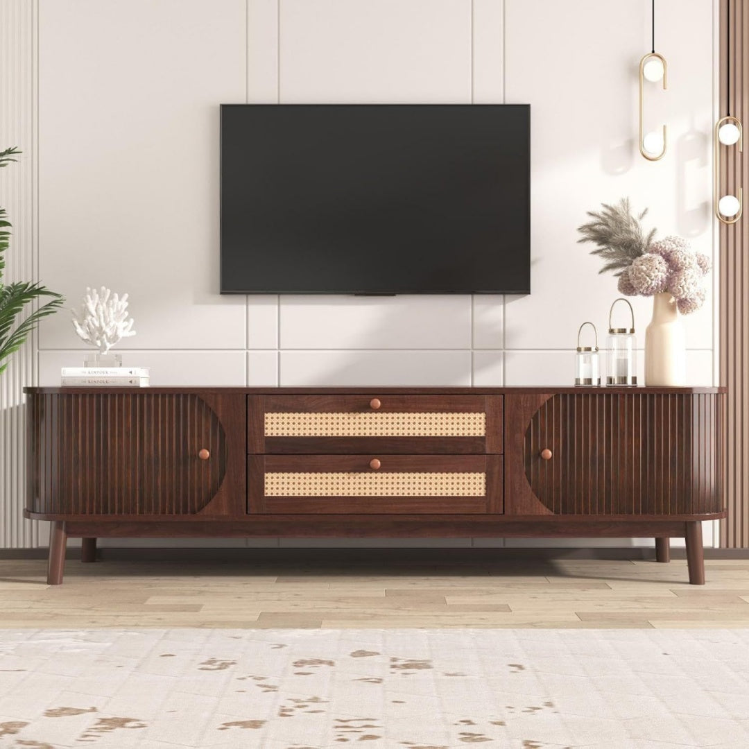 Magnifique meuble TV rose style rustique en bois massif