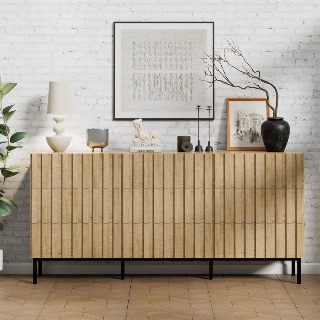 Commode 34 x 150 x 72 cm en MDF et metal