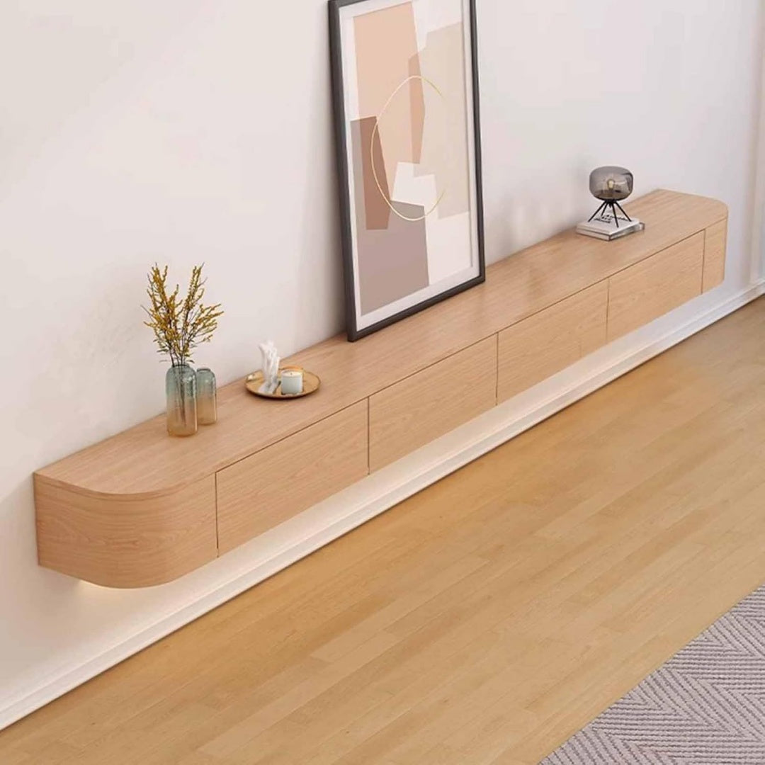 Marron mat, meuble TV en bois 140 x 24 x 20 cm