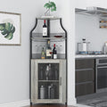 Gris buffet haut, avec portes vitrees