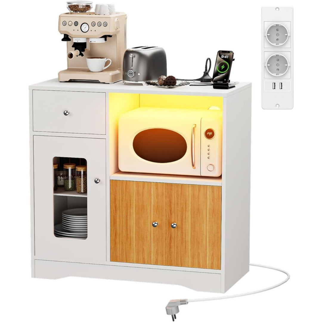 Buffet beige (83 x 40 x 80 cm), espace de rangement genereux