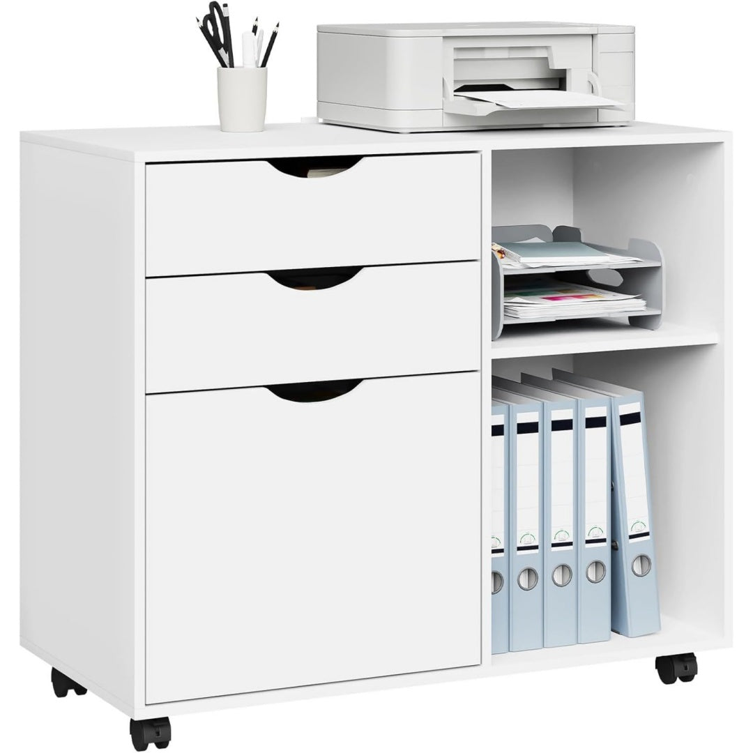 Caisson mobile gris clair, 39, 5 x 80 x 69, 5 cm 3 tiroirs