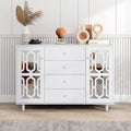 Discret buffet gris clair 40 x 147.5 x 102 cm