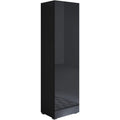 Fabrication soignee, meuble de rangement bas noir en verre
