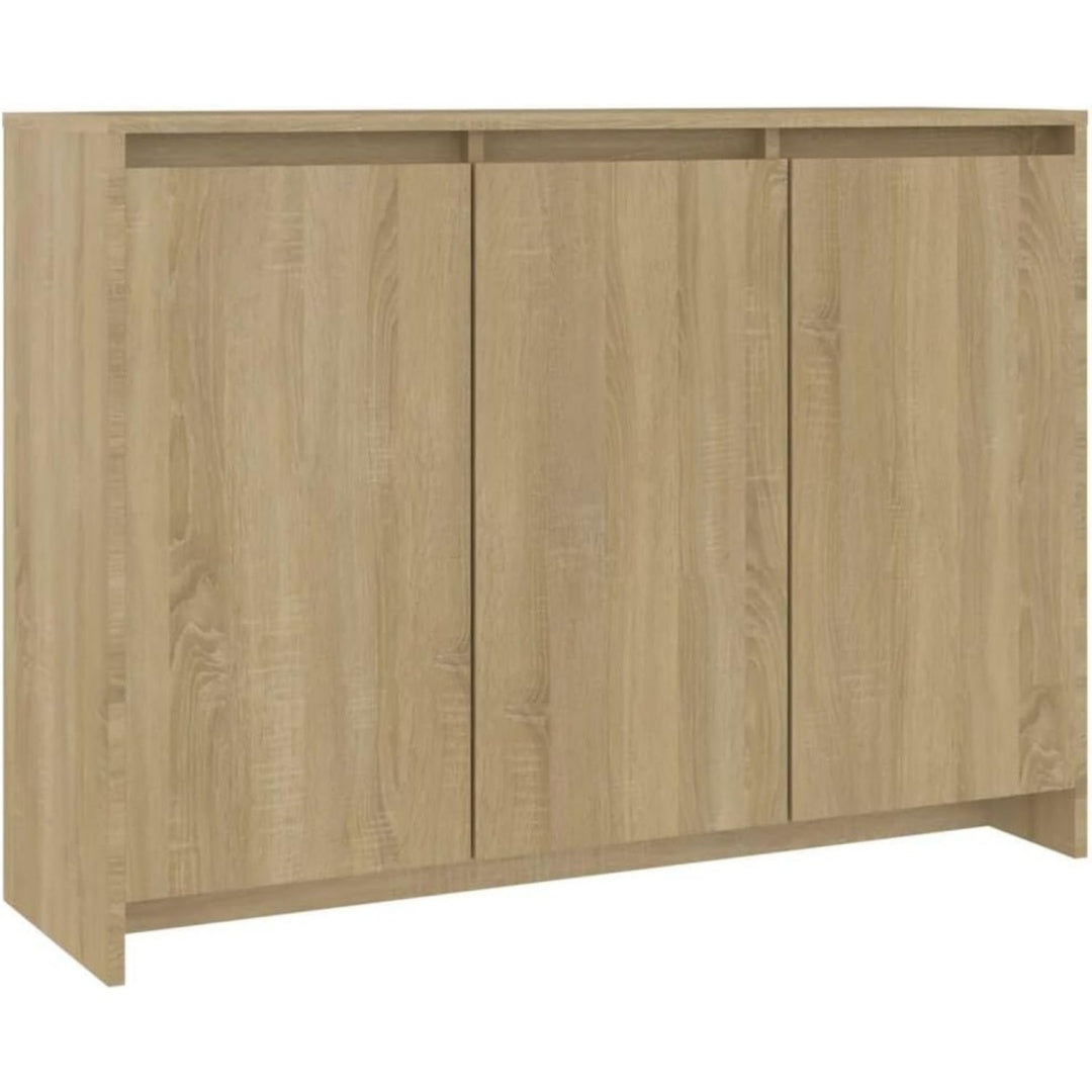 Buffet en chene marron, design soigne, rangement pratique