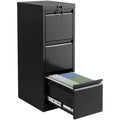Espace optimise, meuble de rangement noir en metal 3 tiroirs
