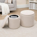 Meuble ambiance glamour ottoman gris clair en velours