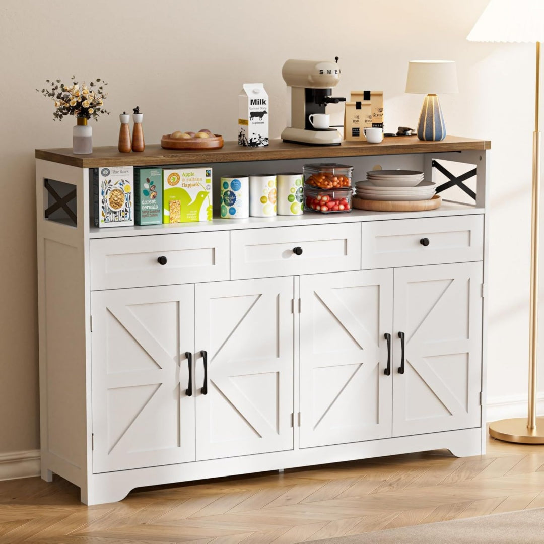Buffet style rustique gris clair en acier