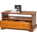 Belle table basse en metal et merisier