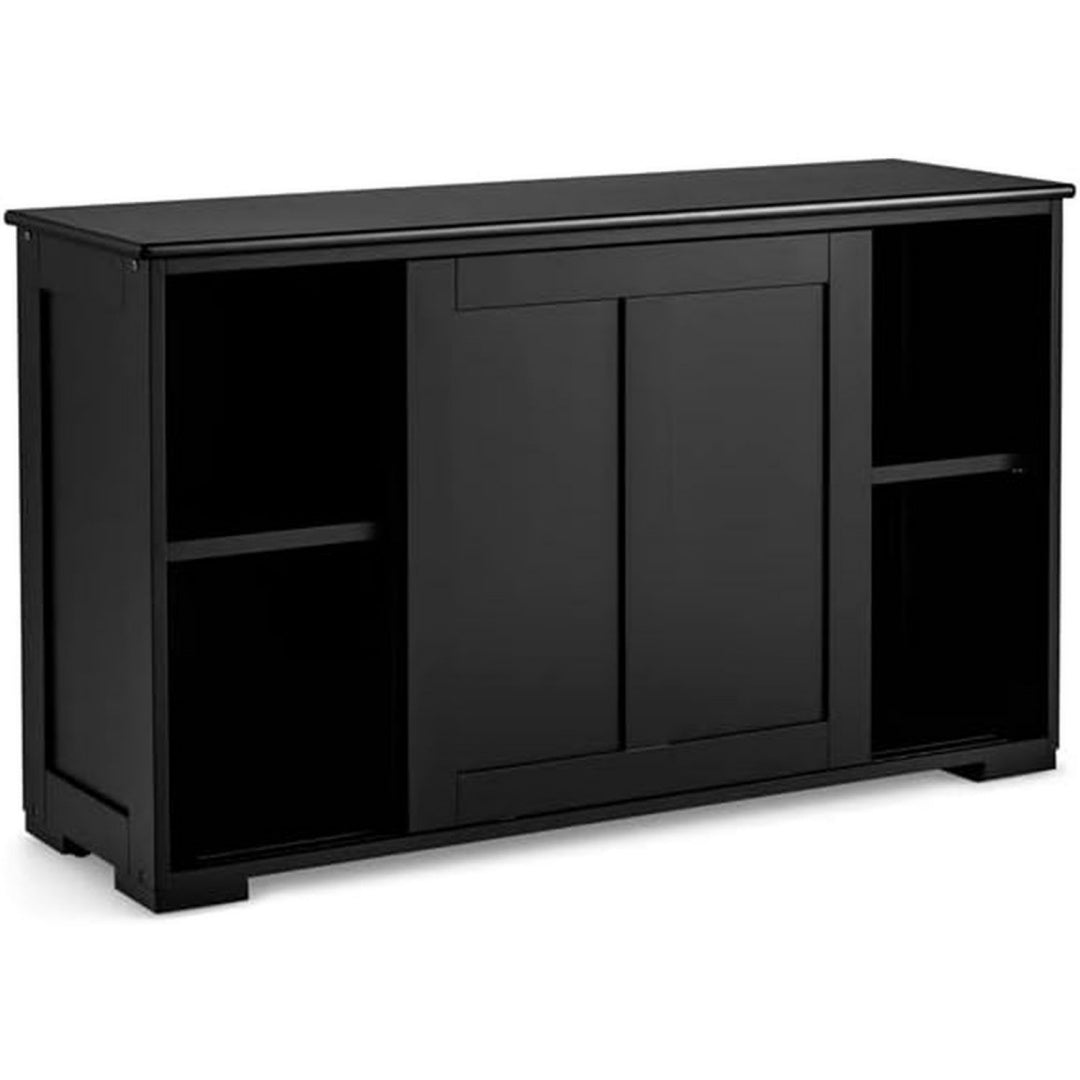 Enfilade noir MDF 107 cm, rangement esprit fermier