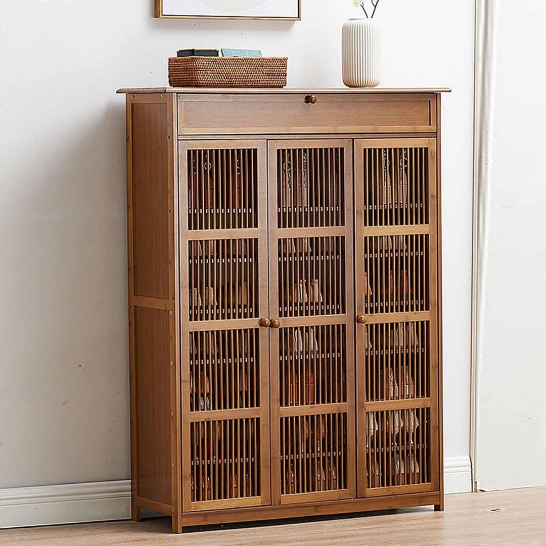 Elegante armoire a chaussures marron