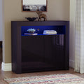Credence esprit rustique, 2 portes et 1 etagere gris fonce
