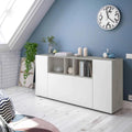 Buffet gris clair avec 3 portes et gain de place