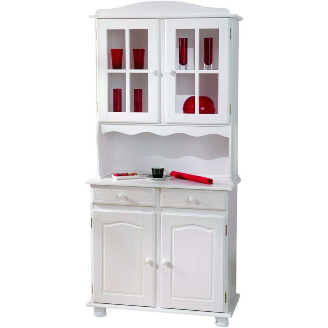 Buffet lumineux gris clair a portes coulissantes