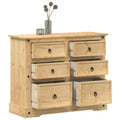Commode marron 6 tiroirs rustique