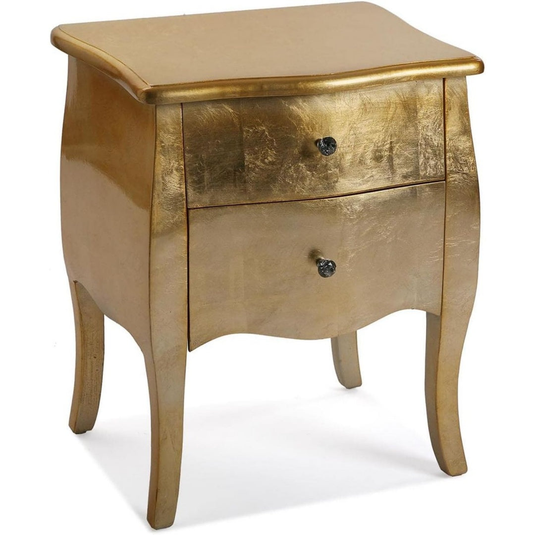 Table d appoint marron 2 tiroirs moderne