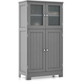 Colonne de rangement verre trempe gris 30 x 60 x 109 cm