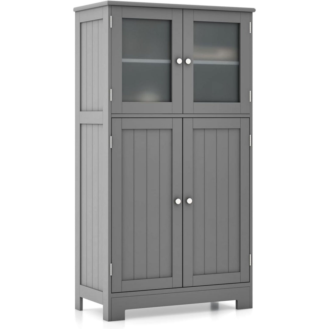Colonne de rangement verre trempe gris 30 x 60 x 109 cm