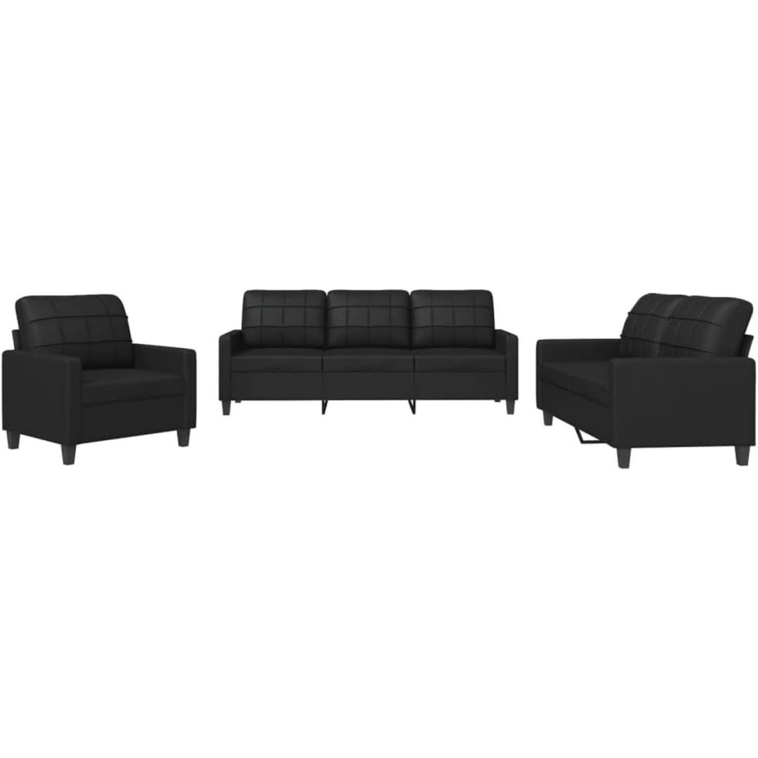 Ensemble canape noir en acier design moderne