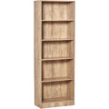 Bibliotheque marron avec 5 etageres, style industriel