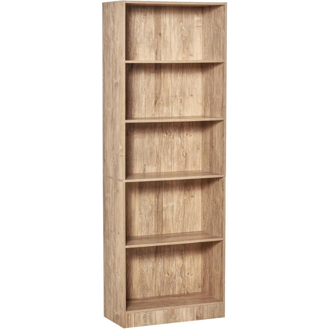Bibliotheque marron avec 5 etageres, style industriel